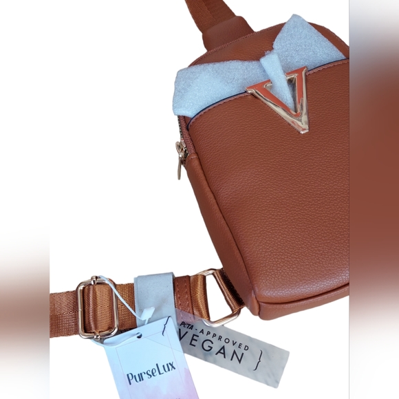 New Crossbody Bags Small Brown Womens Fanny Pack Adjustable Strap Vegan Leather - Picture 8 of 11